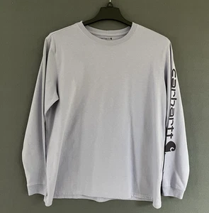 Carhartt Womens Size XL (16-18) Purple Long Sleeve Pullover Shirt Loose Fit Logo - Picture 1 of 14