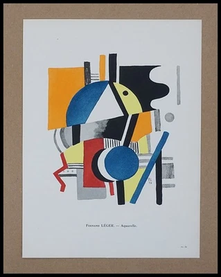 Fernand LEGER : Composition cubiste II, lithographie en pochoir signé 1929 - Photo 1/4