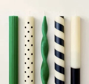 Kate Spade New York X Target 5ct Kegelkerzen-Set 10" grün schwarz creme - Bild 1 von 9