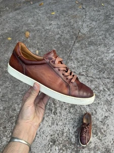 MAGNANNI Costa Lo Men’s Leather Sneakers Cognac (Brown) Size 10.5 US - Picture 1 of 14