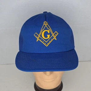 Gorra de camionero vintage masón ajustable a presión trasera, malla AZUL AMARILLO - Imagen 1 de 6