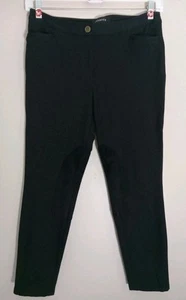 Talbots schwarz Reitsport Stil weiches Wildleder Kalbsleder Einsatz Skinny Knöchel Hose Größe 8P - Bild 1 von 9
