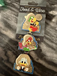 Prendedor Disney Tres Caballeros EPCOT Festival de Comida y Vino LE Panchito Donald Jose - Imagen 1 de 5