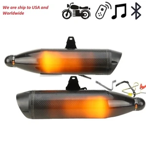 Motorcycle Speaker Bluetooth Audio MP3 Music Exhaust Pipe Waterproof Cool Sound - Picture 1 of 9