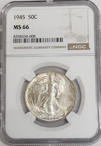 1945 MS66 Walking Liberty Half Dollar NGC - Picture 1 of 2