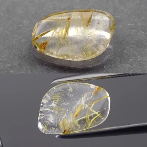 💎 1.89ct Polished Rough Natural Golden Needles Rutile Quartz - Brazil Gemstone - Picture 1 of 6