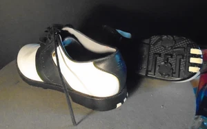 Adidas Golfschuhe weiß schwarz Saddle Soft Spikes Damengröße US 6,5 - Bild 1 von 2
