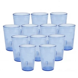 - 5 oz. Pebbled Tumbler Drinking Cups Blue Color Set of 12 - Reusable Premium... - Picture 1 of 6