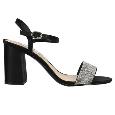Sandalias de vestir negras con correa en el tobillo con estrás Nina Haven para mujer HAVEN- Foto 1 de 4