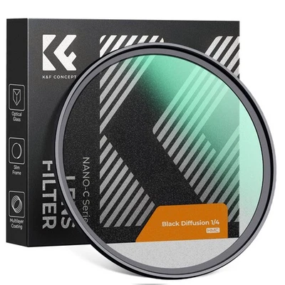 K&FConcept 67mmBlack Diffusion Len Filter 1/4 Special Effects Soft Filter NANO-C - Image 1 of 4