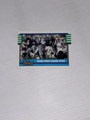 Tarjeta del equipo de fútbol americano Dallas Cowboys Troy Aikman 1990 Topps Foto 1 de 2