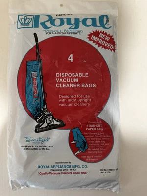 Vintage Royal Vaccum Bags 3 080147 001 REV A 7/82 4 Pack New Sealed “Toss Out” - Image 1 of 2