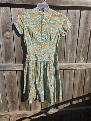 女式复古 Cottage Core Prairie 连衣裙 80 年代 90 年代小号花卉玫瑰 — 第 1/4 张图片