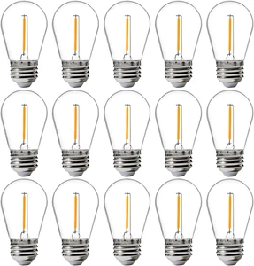 15 Pack Outdoor LED Replacement Bulbs for String Light, S14 LED Hanging Light Bu - Picture 1 of 12