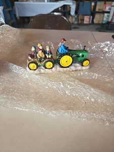 The Village Collection St Nicholas Square HAYRIDE Green Tractor - Picture 1 of 4