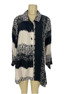 Habitat XL camicia donna asimmetrica con bottoni boho tunica Lagenlook 33-5 - Foto 1 di 12