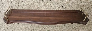 Vtg '94 Ethan Allen Georgian Ct Cherry Wood 30” Wall Shelf Brass Rails 11 3023 - Picture 1 of 11