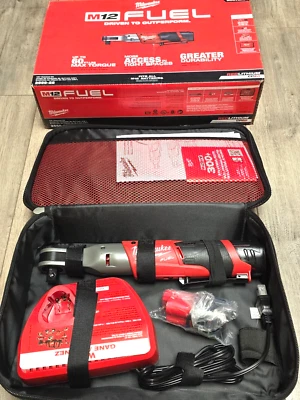 Milwaukee M12 FUEL 1/2" dr 60 ft-lb Cordless Ratchet Wrench Kit + Boot #2558-22 - Image 1 of 3