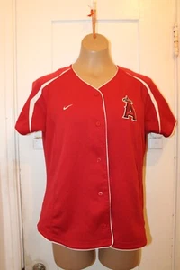 NIKE Team Anaheim Los Angeles Angels Women's Red Jersey Medium Vintage - Picture 1 of 8