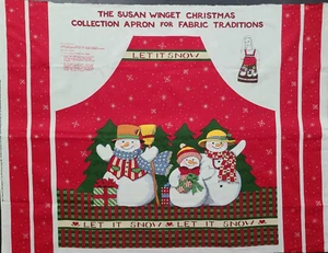 Susan Winget Invierno Navidad Muñeco de Nieve Déjalo Nieve Delantal Corte y Coser Panel de Tela - Imagen 1 de 4