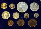 1952 South Africa Set of 11 Different Coins, Gold, Silver & Copper.