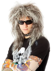 80's Glam Rock God (Bon Jovi) & Diva (Tina) Costume Wig with Tattoo Sleeves -... - Picture 1 of 4