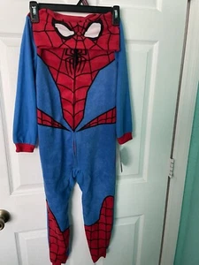MARVEL Spider-man Boy's 6/7 Superhero Hooded Costume Soft Fleece Pajama Sleeper - Picture 1 of 5