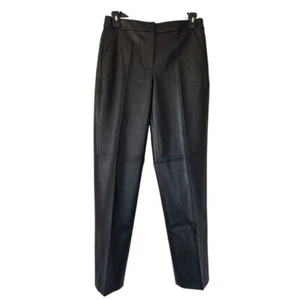 J. Crew Tall Kate Straight Leg Pants Faux Leather Size 10T Black NWT $158 BU143 - Picture 1 of 6