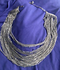 Gorgeous Vintage Silvertone Coro 20-Strand Chains 16.5"-20" Necklace