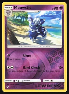 Meowstic - 60/147 - Holograma Inverso Raro - Sombras Ardientes - Tarjeta Pokémon - Imagen 1 de 2