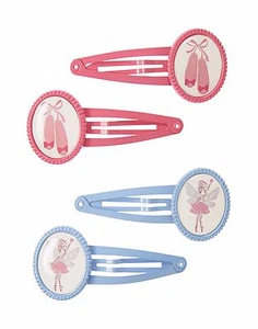 Gymboree Cozy Fairytale Barette Pink and Blue Hair Clips 4-Pack - Picture 1 of 2
