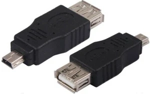 2pcs x USB 2.0 A Female to USB Mini 5 pin Male Adapter Converter Connector - Picture 1 of 5
