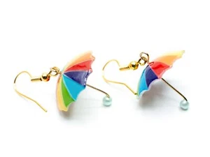 Regenschirm Ohrringe Miniblings Hänger Regen Schirm Regenbogen bunt LGBTQ+ - Picture 1 of 4