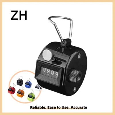 4 Digit Number Dual Clicker Golf Hand Tally Counter Black Handy Convenient - Image 1 of 4