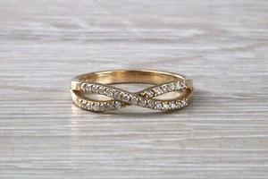 Diamond Crossover set 18ct Yellow Gold Ring - Picture 1 of 11