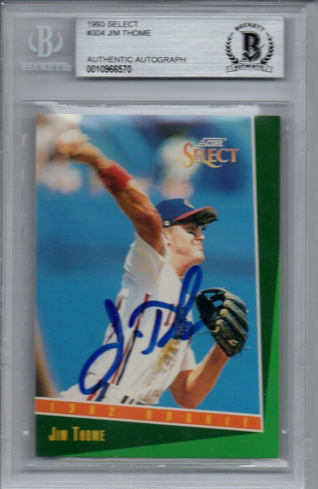 Jim Thome Cleveland Indians 1993 Select Rookie Autograph Signed Card Beckett BAS - Image 1 of 1