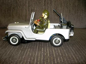 Vintage Akku Op Blechspielzeug TN Nomura Japan Militär Kampf Jeep - Bild 1 von 12