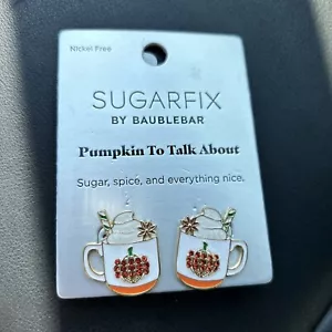 Sugarfix Baublebar Earrings Pumpkin to Talk About Spice Latte Coffee Fall Bling - Picture 1 of 1