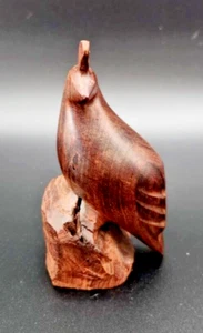 Quail Statue Figurine MCM Hand Made & Carved Ironwood 5.5" X 2.5" - Picture 1 of 10