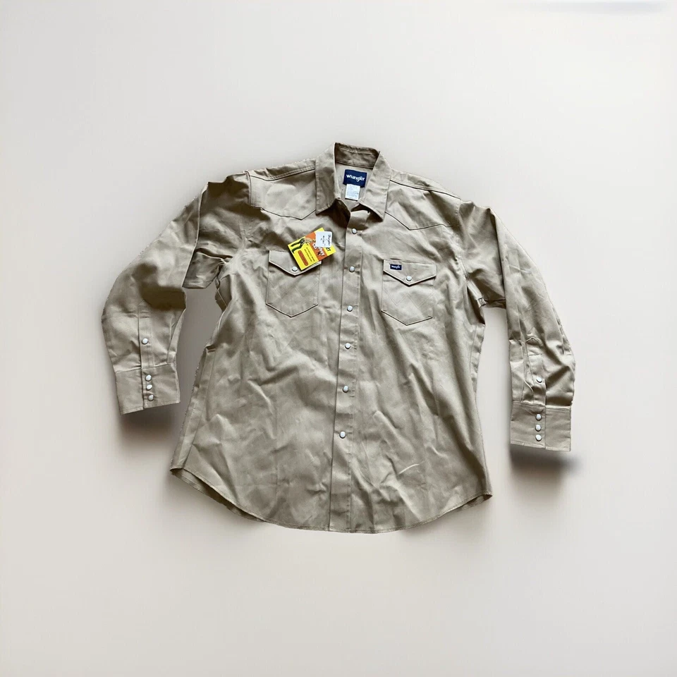 Camisa de trabajo Wrangler para hombre corte vaquero liso acabado firme manga larga MS70319 XL Foto 1 de 4