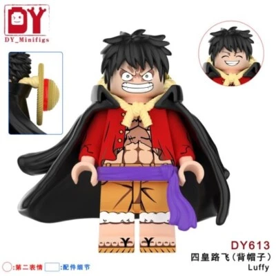 2 inch Custom One Piece Monkey D. Luffy  Minifigure with Base, New/Mint - Image 1 of 2