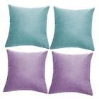 Set Of 4 Velvet Decorative Throw Pillow Covers 18 X 18 Inches Decor Blue/Purple