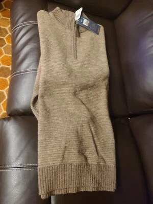Pendleton 100% Washable Shetland Wool 1/4 Zip Sweater Mens Size Large Brown - Image 1 of 3