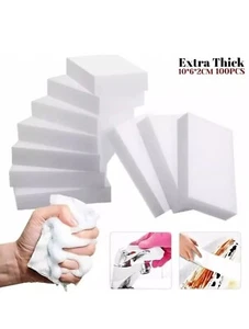 Lotto 100pz Gomme Spugna Magica | Schiuma Pulizia Melamina per Uso Domestico - Foto 1 di 5