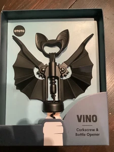 OTOTO Vino Spooky Bat Wine Opener - 2-In-1 Wine & Beer Opener, Corkscrew SALE - Picture 1 of 1