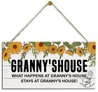 Rustic Granny's House Decor Sign Sunflower Sign Hanging Decorative Wood Plaqu...