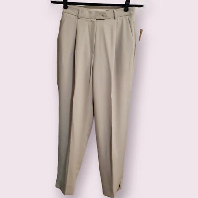 Pantalones de vestir para mujer Focus 2000 100 % crepé musgo beige talla 8P Foto 1 de 4