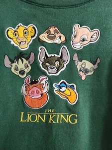 Felpa Disney Il Re Leone Verde Tagliato Junior Taglia Large - Foto 1 di 9