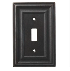 Hampton Bay W36420-SI Furrowed Single Switch Toggle Wall Plate Cover - Picture 1 of 1