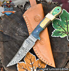 Csfif Hand Forged Skinner Knife Twist Damascus Bone And Wood Everyday Carry